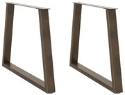 4012579 vidaXL Крака за трапезна маса, V-образни, 2 бр., естествена стомана, 90 x (72-73,3) см, стомана