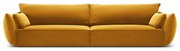 Кадифен диван в цвят горчица 248 cm Vanda – Mazzini Sofas