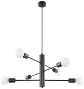 Черна висяща лампа 6 Donato - Sollux