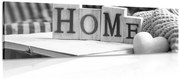 Картина на платно – С надпис Home и натюрморт в черно-бял вариант