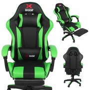 Xgaming геймърски стол с поставка за крака - черно-зелен