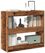 856814 vidaXL Шкаф за книги/разделител на стаи Старо дърво 80x30x72 cm