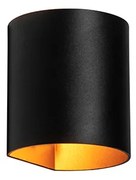 Модерна стенна лампа черна с месинг - Sabbio