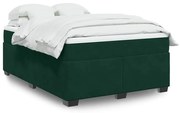 3285284 vidaXL Боксспринг легло с матрак, зелена, 140x190 см, кадифе