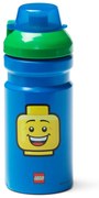 Синя бутилка за вода със зелен капак , 390 ml Iconic - LEGO®