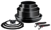Комплект алуминиеви съдове за готвене 10 бр. Ingenio Easy Cook &amp; Clean Black - Tefal