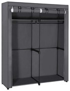 Платнен гардероб за съхранение с рафтове и лост за дрехи MATIS 140x174 cm сив