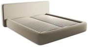 Бежово двойно тапицирано легло с място за съхранение и включена подматрачна рамка 180x200 cm Kiana – Makamii