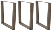 4012671 vidaXL Крака за трапезна маса, V-образни, 3 бр., естествена стомана, 90 x (72-73,3) см, стомана