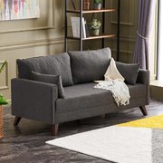 Двуместен диван Bella TopMebel от плат в антрацит 177x81x85cm