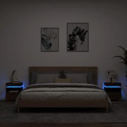 Sonata H Нощни шкафчета с LED осветление, 2 бр, кафяв дъб, 40x39x48,5 см