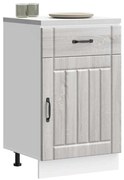 853723 vidaXL Кухненски шкаф Lucca, сив сонома, инженерна дървесина