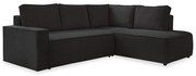 Антрацит сгъваем ъглов диван от рипсено кадифе (десен ъгъл) Brave Dave – Miuform