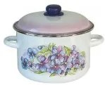 Емайлирана тенджера 5,5л 22см с с декор "Белосн.Фиалка" (7RD221M) Р