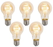 Комплект от 5 Интелигентни димируеми LED крушки E27 A60 Кехлибарени 4.9W 320lm 2500K