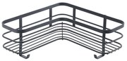 Черен стенен ъглов рафт за баня Origin - Metaltex