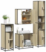 3301186 vidaXL Комплект шкафове за баня от 4 части дъб сонома инженерно дърво