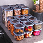 Комплект кутии за съхранение Kosova 430KSV1429, Пластмаса, 1.75л/1.2л/0.550л, 18 броя, Прозрачен