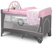 Lionelo - Преносима бебешка кошара FLOWER Flamingo