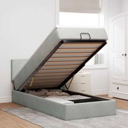 3312512 vidaXL Османска легло с матрак и LED, светлосиво, 80x200 см, кадифе