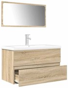 3325043 vidaXL Комплект шкафове за баня от 3 части дъб сонома инженерно дърво