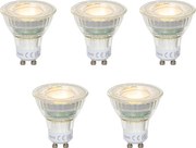 Комплект от 5 GU10 50мм Прозрачни LED крушки 2.5W 450 lm 2700K