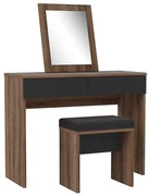 Тоалетка JUNO + табуретка 45x29,6 cm кафява/черна
