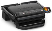 Електрическа скара Tefal OptiGrill+ GC717810, 2000W, 6 програми, Тефлоново незалепващо покритие, Touch screen, Интелигентен грил, Max 240C, Черен