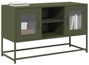 853384 vidaXL ТВ шкаф, маслиненозелен, 100,5x39x60,5 см, стомана