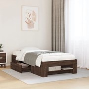 3295498 vidaXL Рамка за легло без матрак кафяв дъб 90x200 см инженерно дърво