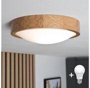 Brilagi - LED таванно осветително CARVALHO SLIM 1xE27/60W/230V, дъб, Ø27 см