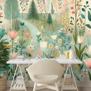 Тапет – Пастелна цветна поляна