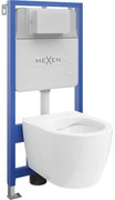 Mexen комплект за вграждане WC рама Fenix Slim с тоалетна чиния Carmen, бял гланц - 6103388XX00