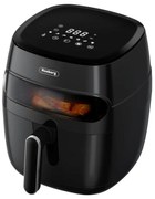 Фритюрник Air Fryer Rosberg R51980CA, 1350W, 5.2 л, LED дисплей, Горещ въздух, Таймер, До 200°C, Черен