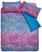 Синьо-розово двойно спално бельо от микросатен 200x200 cm Animal Print – Catherine Lansfield