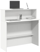 859024 vidaXL Рецепционно бюро, бяло, 100x50x103,5 см, инженерно дърво