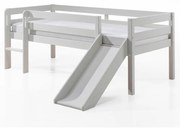 Бяло детско повдигнато легло с пързалка , 90 x 200 cm Pino - Vipack