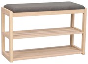 Стойка за обувки от масивен дъб за сядане естествена Confetti – Rowico