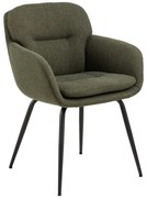 Тапициран трапезен стол с подлакътници в цвят каки Dora – Actona