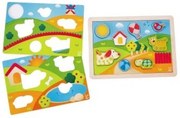Hape - Дървен пъзел 3в1 Слънчевата долина