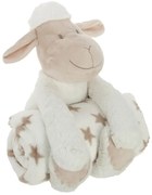 Детско одеяло с играчка atmosphera Sheep, Бял
