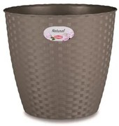 Stefanplast - Кръгла кашпа Natural Line 19 см - гълъбово сиво