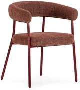 Теракотени тапицирани трапезни столове в комплект с подлакътници 2 бр. Yuri – MOME