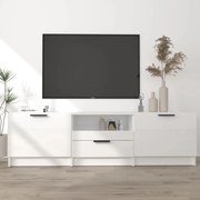 811454 vidaXL ТВ шкаф бял гланц 140x35x40 см инженерно дърво