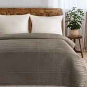 Елегантна покривка за легло TARA от матирана тъкан с ватиран десен - кафява Ширина: 220 см | Дължина: 240 см