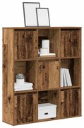 860407 vidaXL Библиотека, старо дърво, 89x24x101,5 см, инженерно дърво