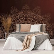 Тапет – Модерни елементи на Мандала в кафяви нюанси