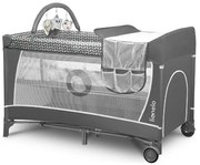 Lionelo - Портативна кошара FLOWER, сив в скандинавски стил