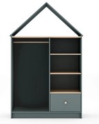 Отворен детски гардероб сиво-зелен 110x180x45 cm Estefania – Marckeric