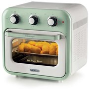 Фритюрник-фурна с горещ въздух Ariete VINTAGE 4632/04, 1400W, 16 л, До 230C, Таймер 60 мин, Въртяща се кошница, Бял/Зелен